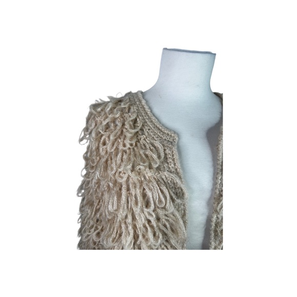 Fun Loopy Crochet Open Front Cardigan M - Picture 4 of 6